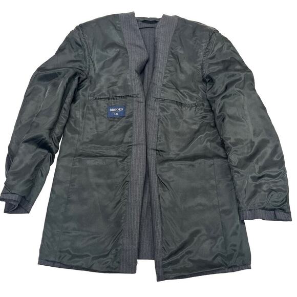 Brooks Brothers 346 Mens Dark Gray Pinstripe Wool Suit Jacket Sport Coat 44L - Picture 11 of 16